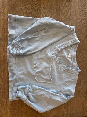 Pilcro Pale Blue Knit V-Neck Sweater